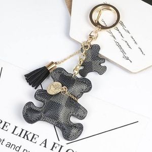 Black Checkered Teddy Keychain